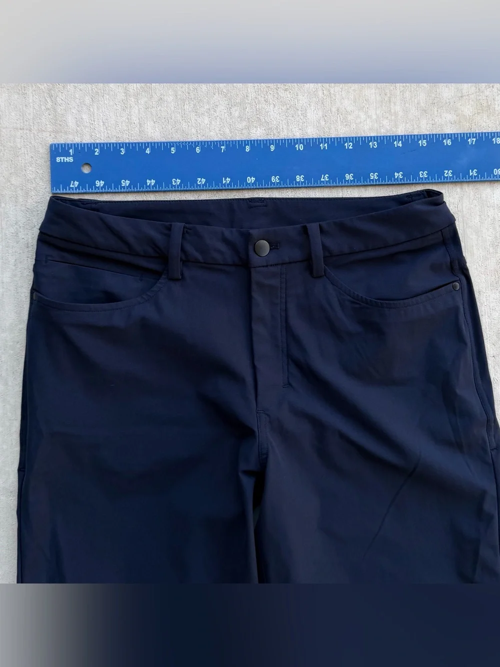 Lululemon ABC Straight Fit 5 Pocket Pants Men Size 30 Stretch Active Navy